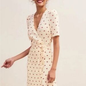 Rouje Gabinette V Neck Dress size 36 Strawberry print